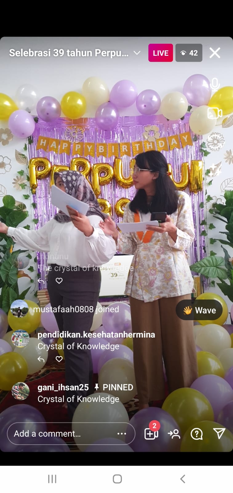 Instagram Live HUT ke-39 UPT Perpustakaan UI